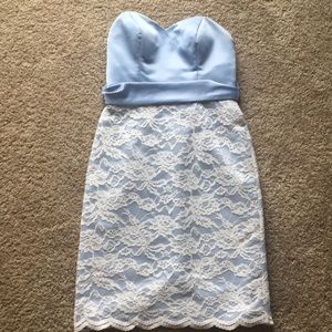 Strapless satin/lace dress HOMECOMING